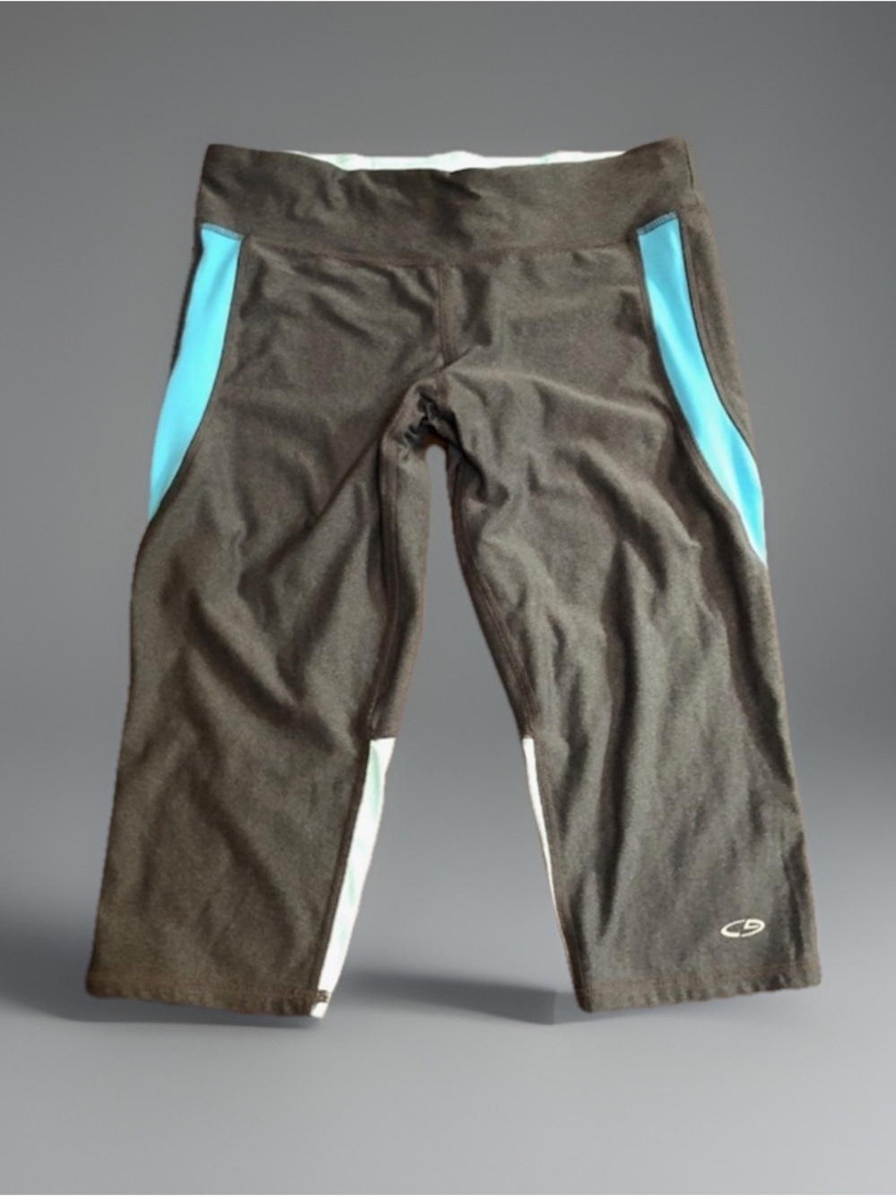 Champion Gray Blue M Crop Knee Work Out Leggings